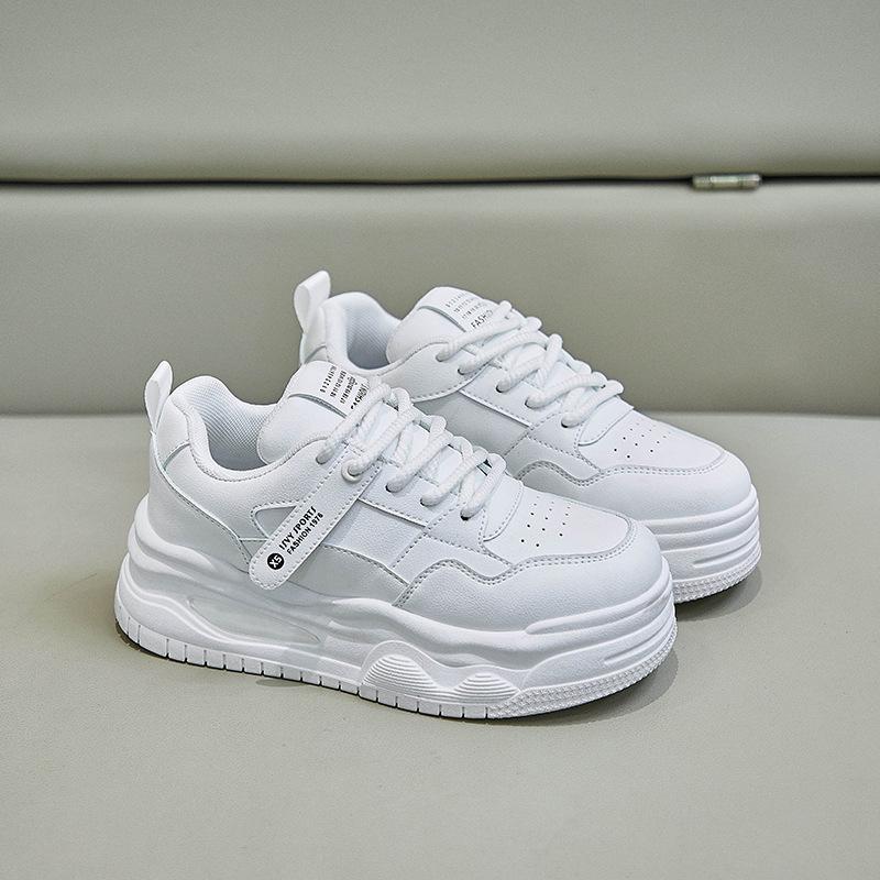 

Белые туфли для женщин Весна Новые туфли для увеличения роста Студенты Доска для женщин Платформа Уличный стиль Повседневная обувь 40 белый