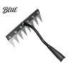 Compact Garden Rake Weeding with Sharp Tines Manganese Steel Head Weeder Rakes for Loosening Tip Soil & Removing Weeds Detachable Tool Yard Farm Use
