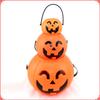 Halloween 3Pcs Pumpkin Buckets Portable Jack-O-Lantern Buckets Candle Led Lights Trick Or Treat Goody Buckets For Kids