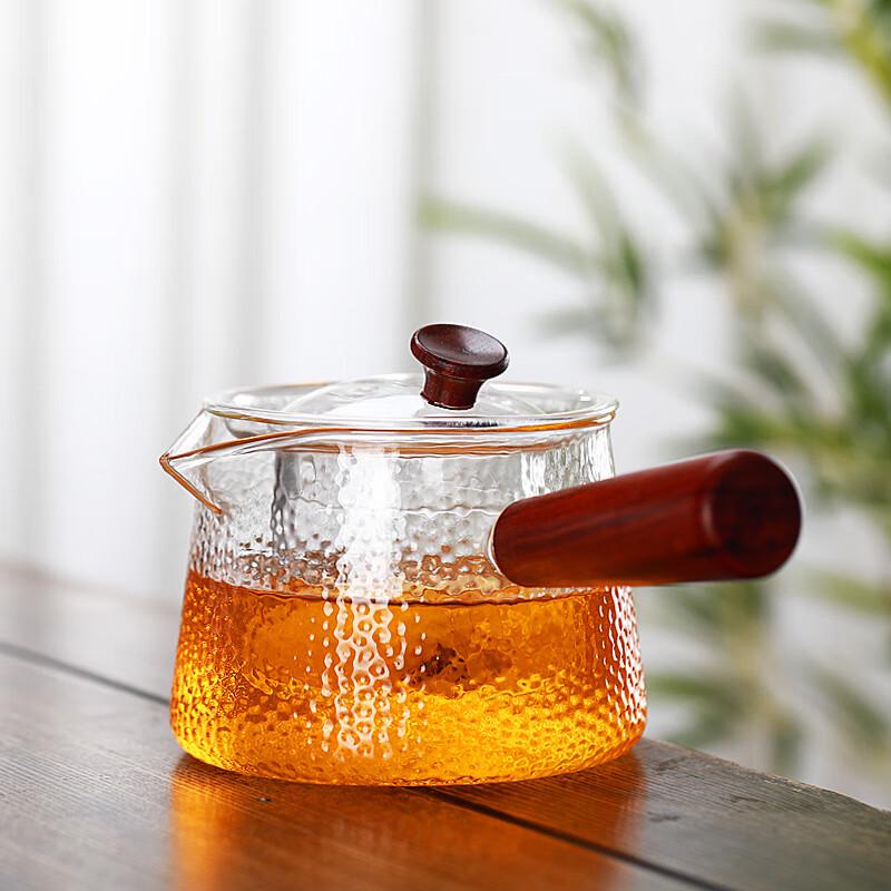 Shangqi Hammered Glass Teapot with Side Handle, 500ml