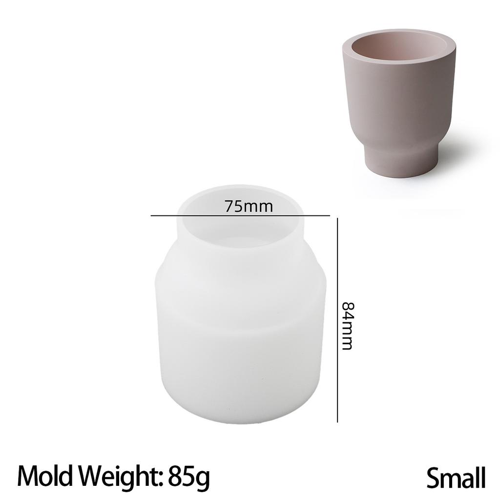 Concrete Round Stripe Candle Cup Silicone Mold DIY Handmade Planter Plaster Resin Storage Box Casting Molds Home Craft Decor