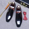 British men's formal single shoes glossy lacquered first layer cowhide foot cover simple business shoes