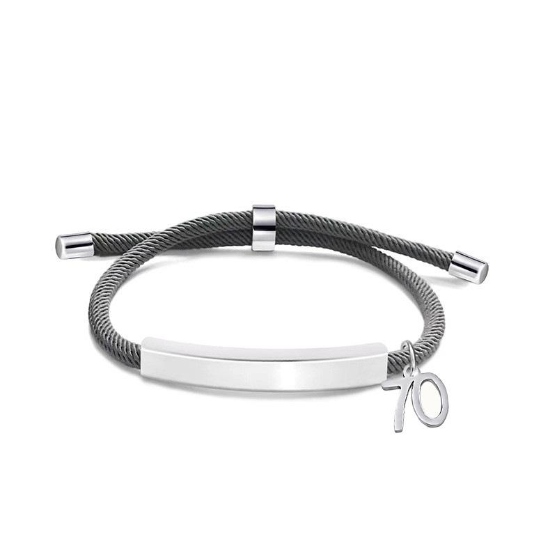 Multi-color Engravable Stainless Steel Bracelet with Number 16 Charm