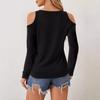 Elegant Lace V-Neck Applique Sleeve Hollow Out Long Sleeve Solid Color T-Shirt Skinny T-Shirt Women Versatile Closet Essential Fashion Items Shirt