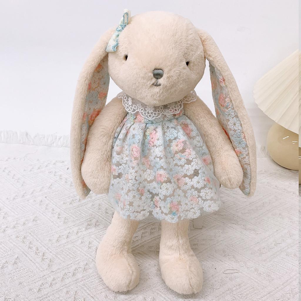Floral Lace Rabbit Plush Keychain With Long Ears For Kids And Collectors