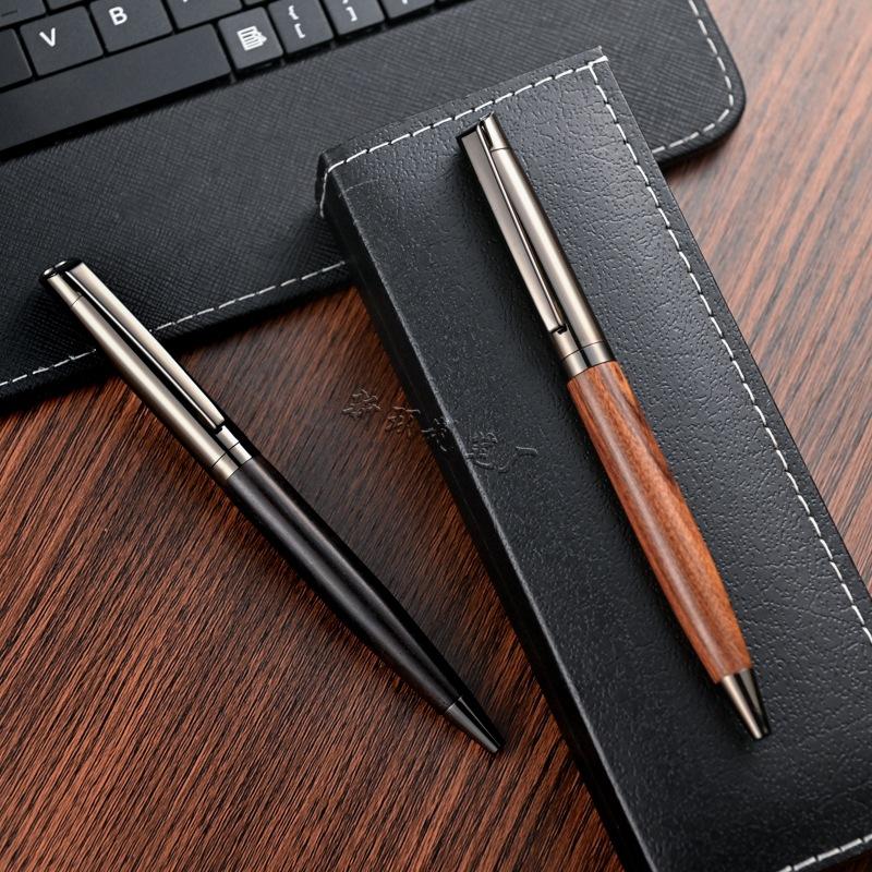 Wood Grain Metal Signature Pen Rosewood Orb Pen Ebony Neutral Pen Gift Advertising Pen Print