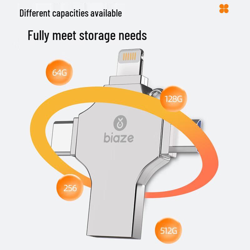 BIAZE U6 4-in-1 Multi-Function Metal USB Flash Drive