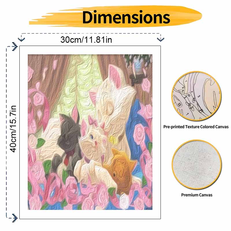 Disney The Aristocats Oil Paint Digital Painting Art Kit Handmade DIY Painting Kit Home Decor
