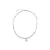 Silver Pearl Beaded Pendant Necklace - Elegant Sweater Chain for Women