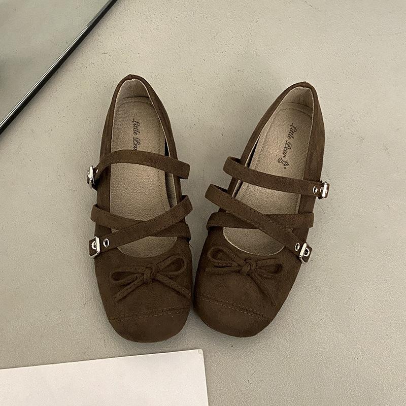 Retro Square Head Mary Jane Women's Shoes Versatile Trend Flat Heel Casual Single Shoes Women's Shoes 2025 Autumn New Single Shoes
