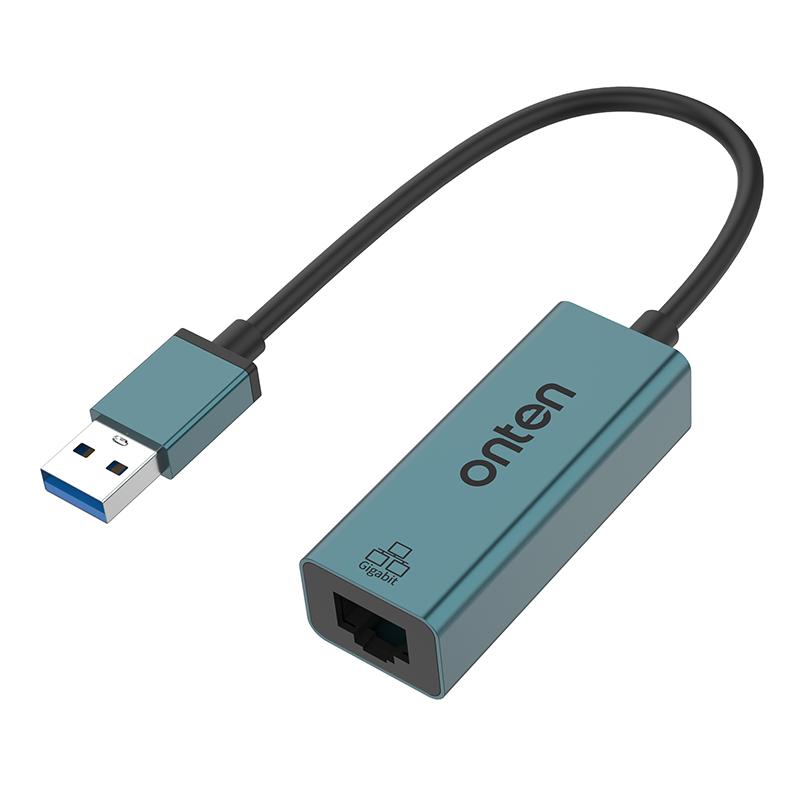 

ONTEN 5225 USB 3.0 to RJ45 1000M Network Converter Aluminum Alloy Gigabit Ethernet Adapter A