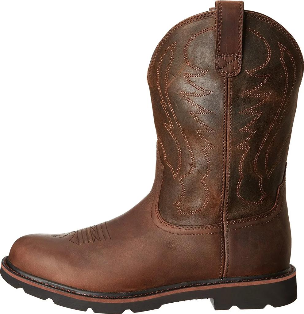 Men Leather Western Boot Comfortable Knight Boots Anti-slip Vintage Cowboy Boots Comfort Walking Chelsea Boot Zapatillas Male