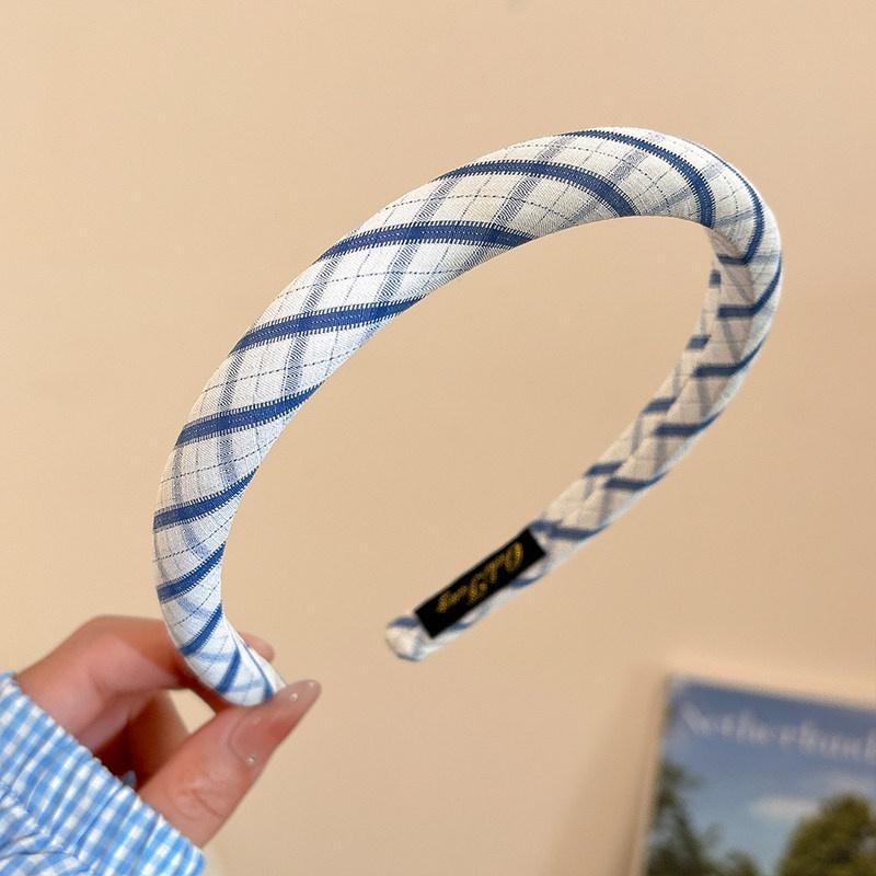 1/2pcs 1.5CM Women Girls Sweet Plaid Hairbands Sponge Padded British Hair Hoop Accessories Lattice Head Wears