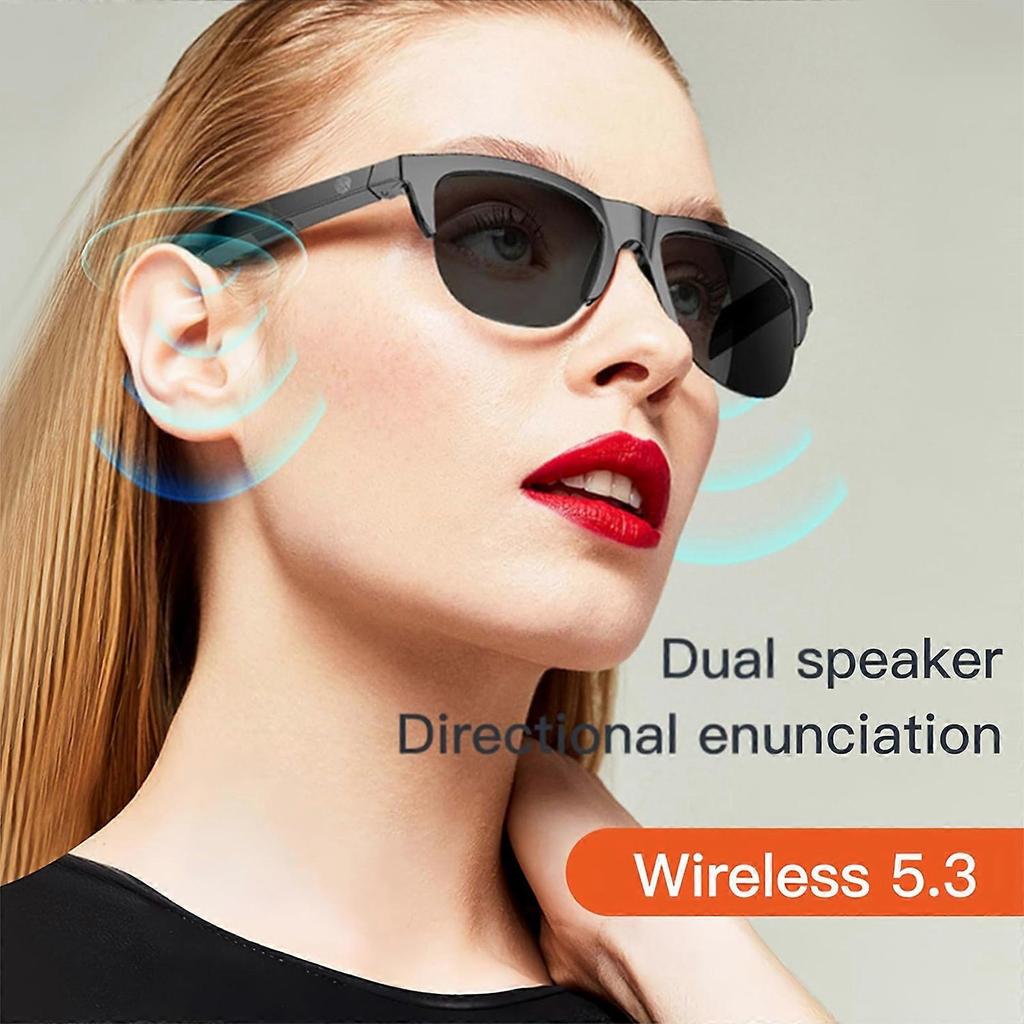 Smart Glasses, Blue Light Filtering & Polarized Sunglass Lenses - Low Latency Audio,Built-in Mic & Speakers - Touch & Voice Assistant