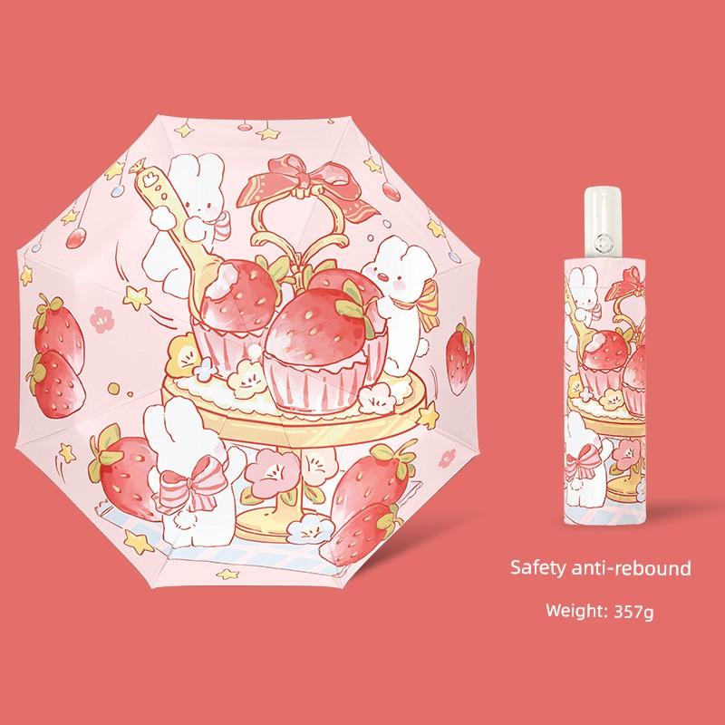 Safety Anti-Rebound Children's Sun Umbrella for Girls and Boys, Suitable for Elementary School Students, Dual-Use Sun and Rain Umbrella with Sun