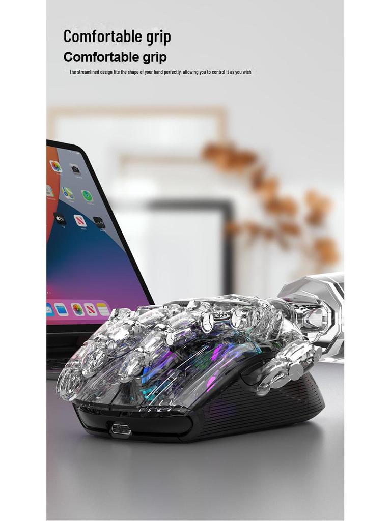 Xuanyinhu XYH20proRGB Wireless Bluetooth Transparent Gaming Mouse with Screen Charger