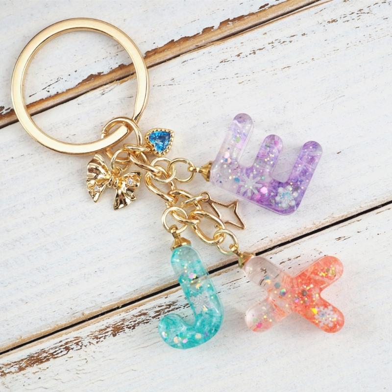 Glänzende Englische Alphabet Ohrringe Silikon Epoxidharz Form DIY Schlüsselanhänger Anhänger Schmuck für Gepäckanhänger Tasche Zubehör