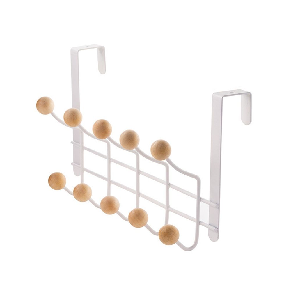 White Iron Simple Behind The Door Hanging Type Scarf Hanger Towel Shelf Door Hooks Storage Hooks