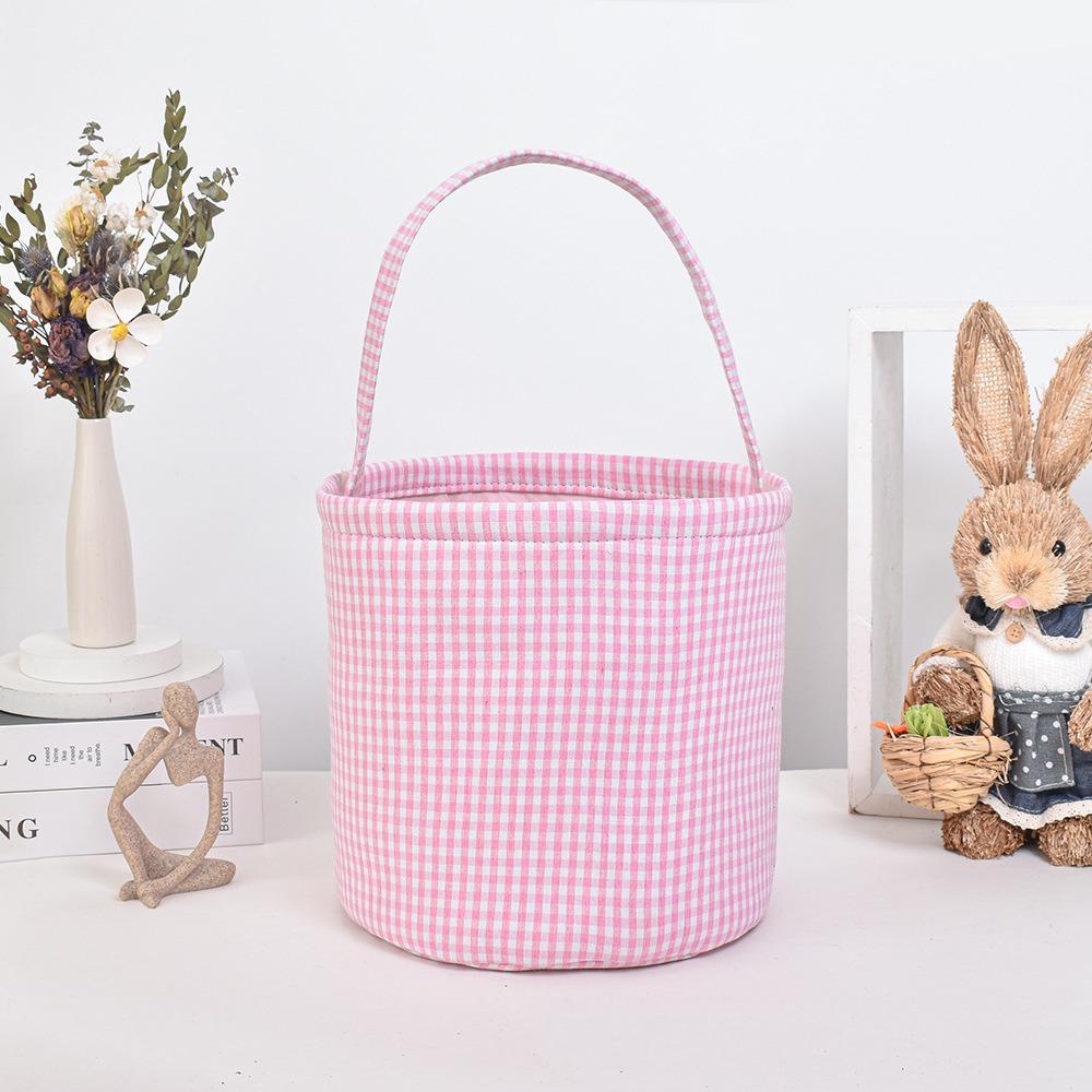 Trick or Treat Halloween Candy Basket Plaid Design Gift Container Treat Bags Large Capacity Tote Bag Style Candy Gift Bucket