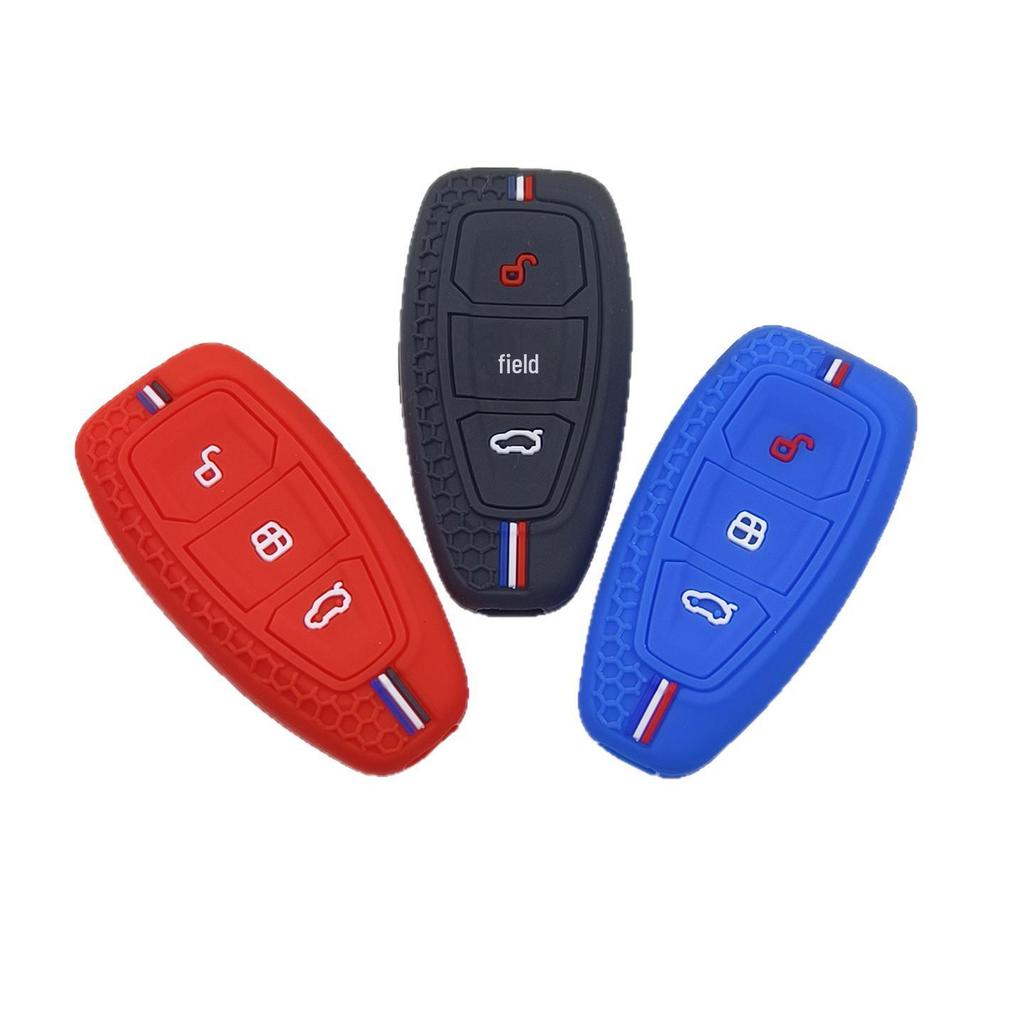 3-Button Silicone Protective Cover for Water Droplet Smart Key - Fits Ford Mondeo, Focus, and Small Cars