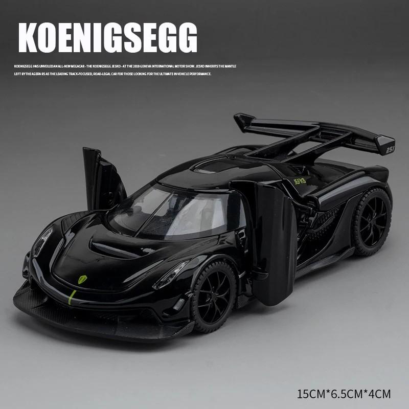Κλίμακα 1/32 Μεταλλικό Παιχνίδι Koenigsegg Jesko Supercar Μοντέλο Αυτοκινήτου από Κράμα Ήχος και Φως Κίνηση με Όπισθεν Παιδικό Παιχνίδι Αυτοκίνητο Συλλεκτικό Δώρο