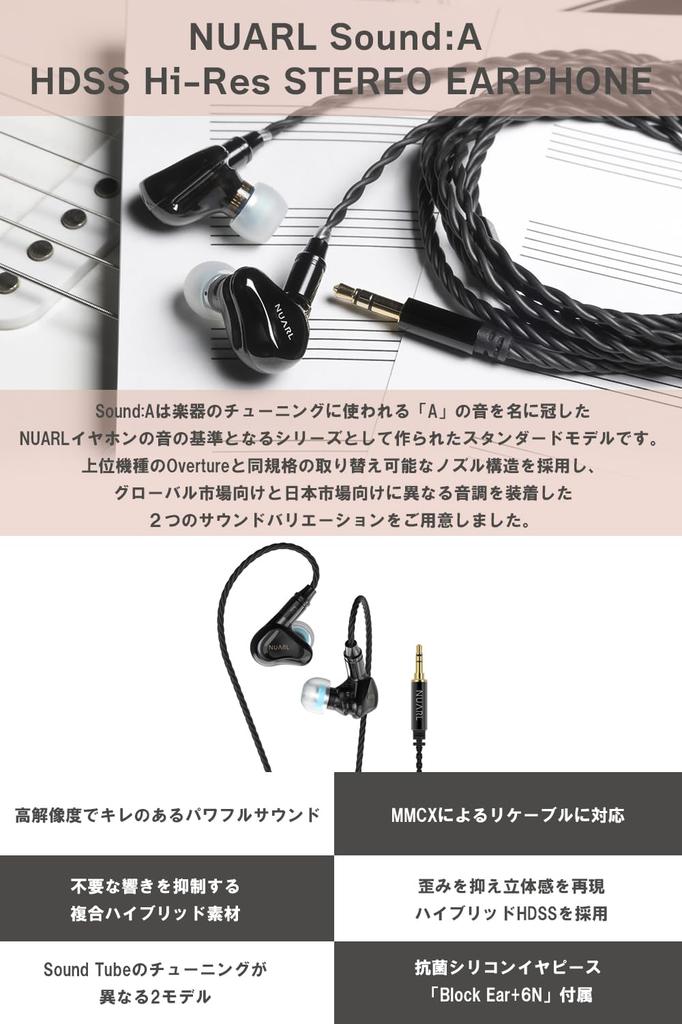 2025 Award NUARL Tuning Earphones Wired HDSS High Resolution MMCX Recable Compatible Canal Type Global Tuning Edition Black Foam Earpiece NUARL [VGP