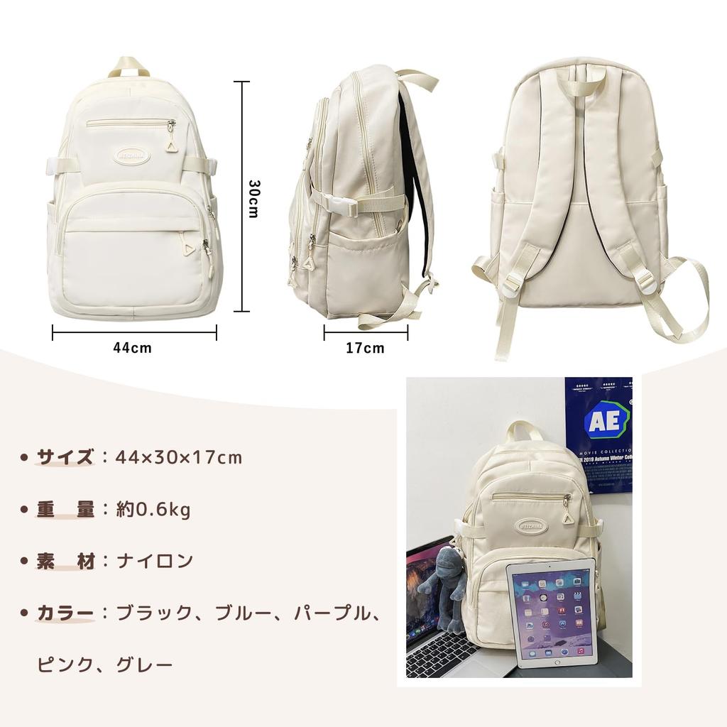 Large Popular Korean High School Girl Adult Fits Black Large Pockets [HeiDiga] Women's Backpack, Capacity, Style, Backpack, Waterproof, Lightweight,