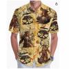 Summer Hawaiian Shirt Men's Fashion Digital Printing Short Sleeve Source Factory One and a half sleeves