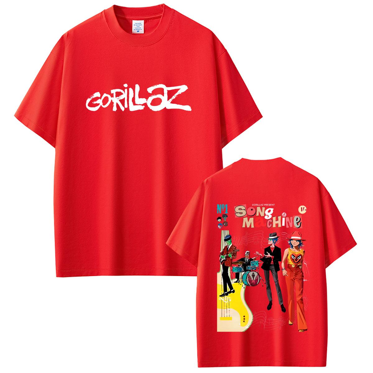 Hot Sale Rock Band Gorillaz Song Machine Graphic Tshirt Unisexs Hip Hop Fashion T Shirts Unisex Women Retro Oversized Crewneck Tees 4XL
