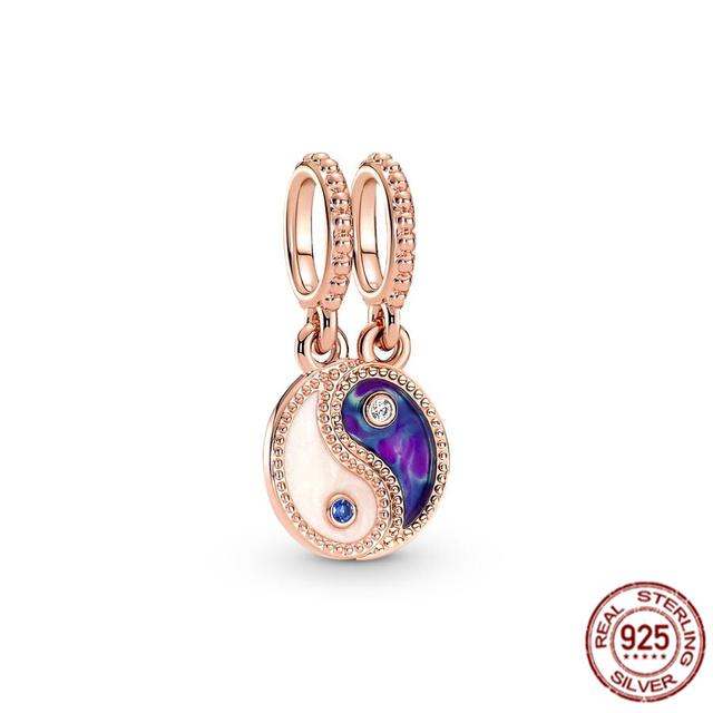 Rose Gold Plated Pendant Charm Gift 925 Sterling Silver Dangle Bead Fit Original Fasion Bracelet Necklace Jewelry For Women