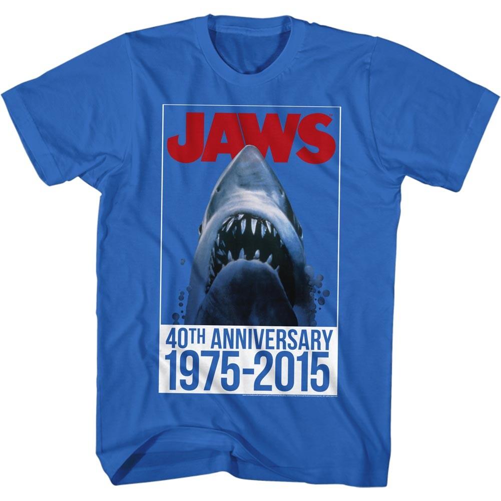 Jaws 70 Thriller Movie 40th Anniversary 1975-2015 Framed Poster Men T Shirt L