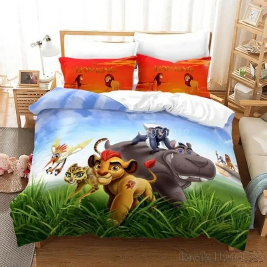Anime König der Löwen Cartoon Bettbezug Set HD Bettdeckenbezug für Kinder Bettwäsche Sets Bettwäsche Schlafzimmerdeko