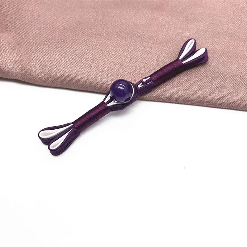 Imitation Jade Beads Cloth Button, Chinese Frog Closure Buttons, Knot Fastener, Decorative Cheongsam, 5 Pairs