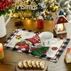 Christmas Holiday Decorative Placemats Snowman Plaid Placemat Home Heat Insulation Non-slip Anti-scald Coasters Western Food Mat