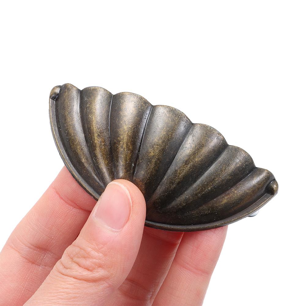 Wardrobe Cupboard Furniture Fittings Vintage Drawer Knobs Door Handles Shell Shape Cabinet Pulls