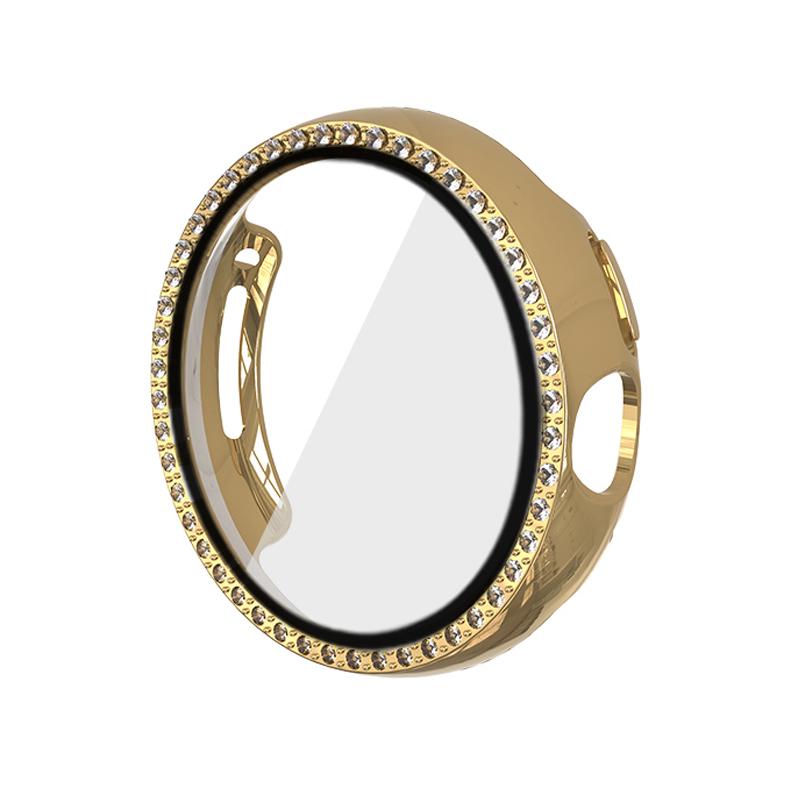 Diamond Case with Temepred Glass for Google Pixel Watch PC Bumper Screen Protector Women Full Bling Cover for Google Pixel Watch Accessories