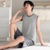 Men's Modal Sleeveless Camisole Loungewear Set, Plus Size, Summer-Ready, Outdoor Wearable