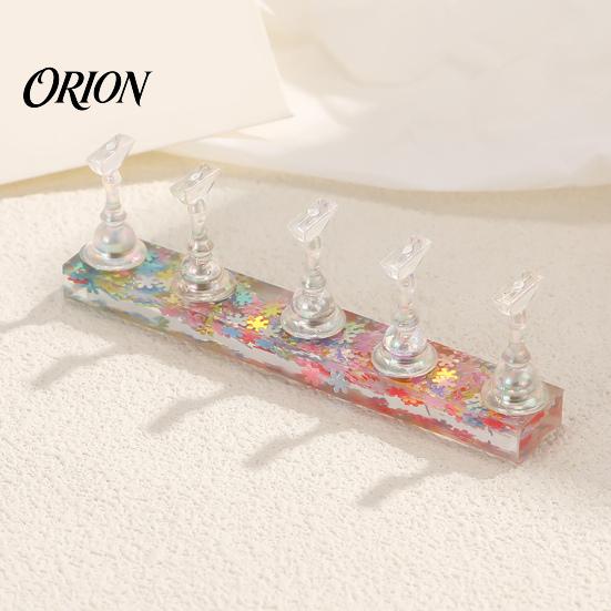 Magnetic Press-on Nail Stand False Holder with Glitter Base, for Art Supplies Beginner Nails Painting, Practice & Display Portable