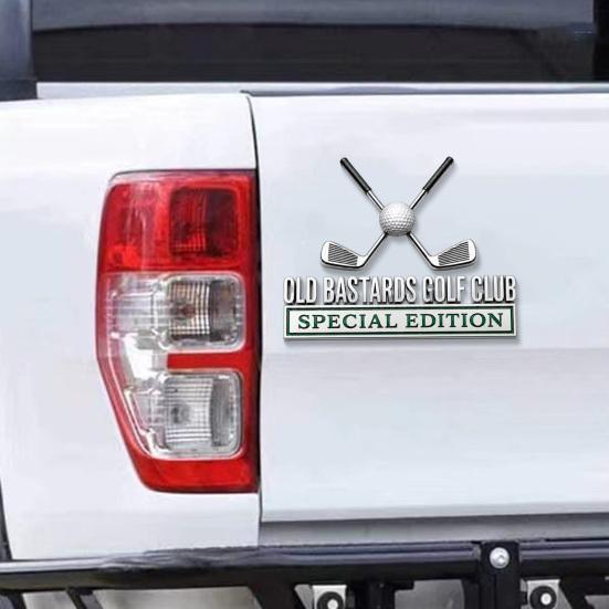 Golf Club Car Emblem Badge, Metal Golf Logo Sticker for Vehicle, Chrome Finish Auto Decal for SUV Truck, Gift for Golf Lovers