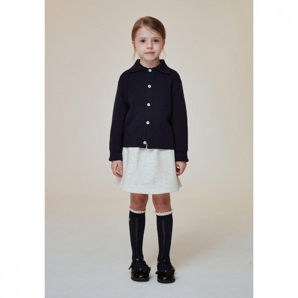 The Coffee Bean   Tea Leaf Navy Ribbed Collar Knit Cardigan Ba14ck01nv