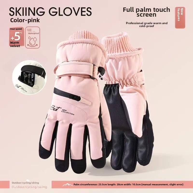 Non Slip Touch Ski Gloves Winter Sports Gloves  Waterproof Pocket Warm Men's and Women's Gloves Snowboard Accessories