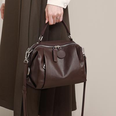 2025 Nova Bolsa Couro de Vaca Camada Superior Outono Inverno Feminina Bolsa Transversal Grande Capacidade Bolsa de Mão Couro Genuíno Bolsa para Mãe Bolsa Tote
