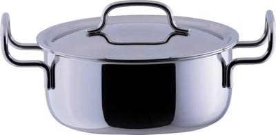 Miyazaki Seisakusho Geo 14cm Made In Induction Compatible with All Heat Silver Two-Handled Pot, Japan, Compatible, Sources, 15-Year Warranty, GEO-14T,