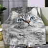 Cat Lover's Ultra-Soft Flannel printed blanket suitable for all seasons suitable for living room office sofa and travel