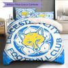 Leicester City FC  Pattern Bedding Quilt Set  Home Decoration  Gift (1 * Duvet Cover + 2 * Pillowcase  Without Core)