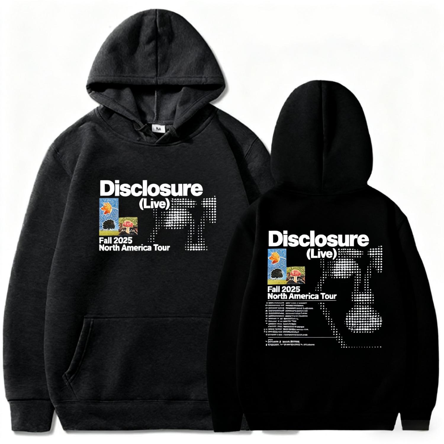 

Disclosure of Autumn North American Tour Long Sleeved Fashionable Hooded Sweatshirt Casual Hip-hop Women s Streetwear Print XL