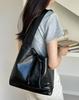 Soft PU Leather Women's Commuter Shoulder Bags Casual Bowknot Female Tote Underarm Bag Solid Color Ladies Handbags with Purse
