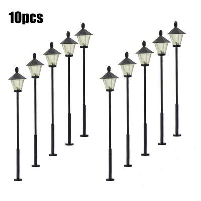 10Pcs 3V Scale LED Street Lights Single Head Train Railway Lamp Post Model