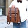 Large Capacity PU Leather Backpack Waterproof Travel Bag Computer Bag  Business Travel
