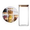Bamboo Lid Friendly Elegant Sealed Clear Dispenser Jar Pantry Storage for Grains Snacks